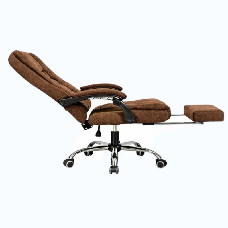 ROTATING GAMING OFFICE CHAIR WITH TEXTILE FOOTREST BROWN Packaging status original