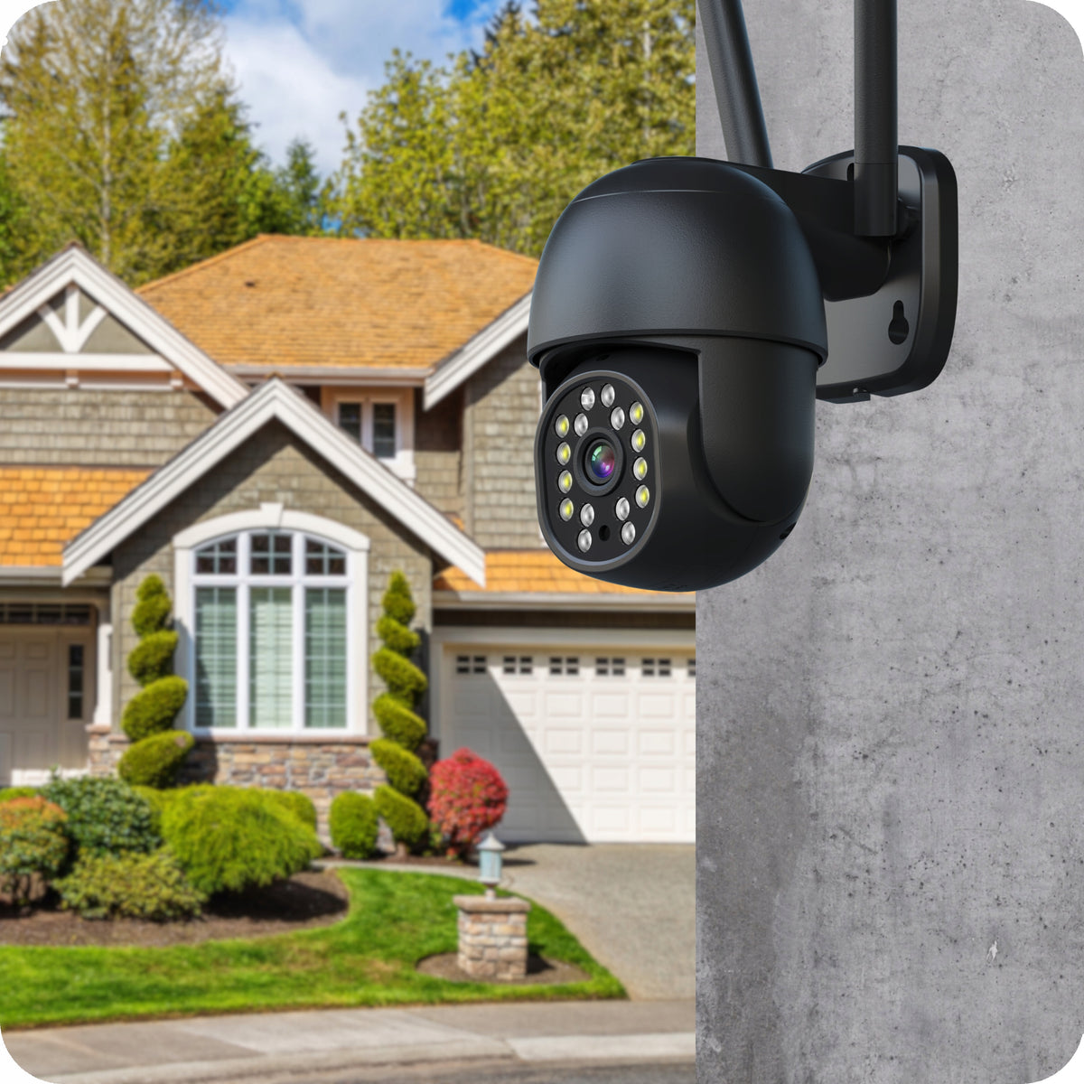ROTATING OUTDOOR WIFI CAMERA 8MPX QUADHD SMART ZOOM DETECTION MONITORING Packaging status original