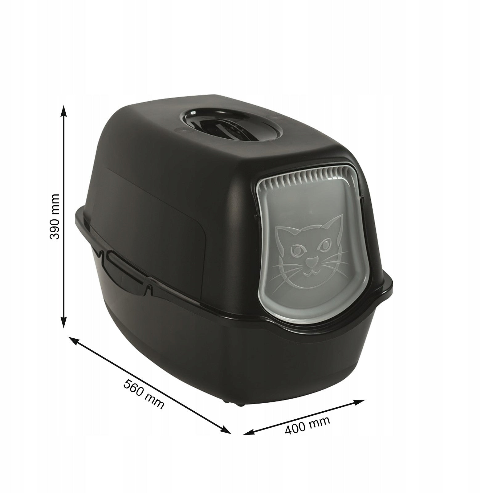 ROTHO Bailey Black - cat litter box Product height 39 cm