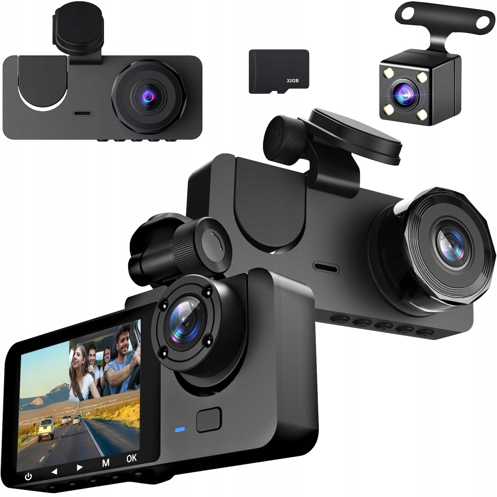ROTRES Car Camera 4K 1080P Front Rear Interior 32GB SD Card