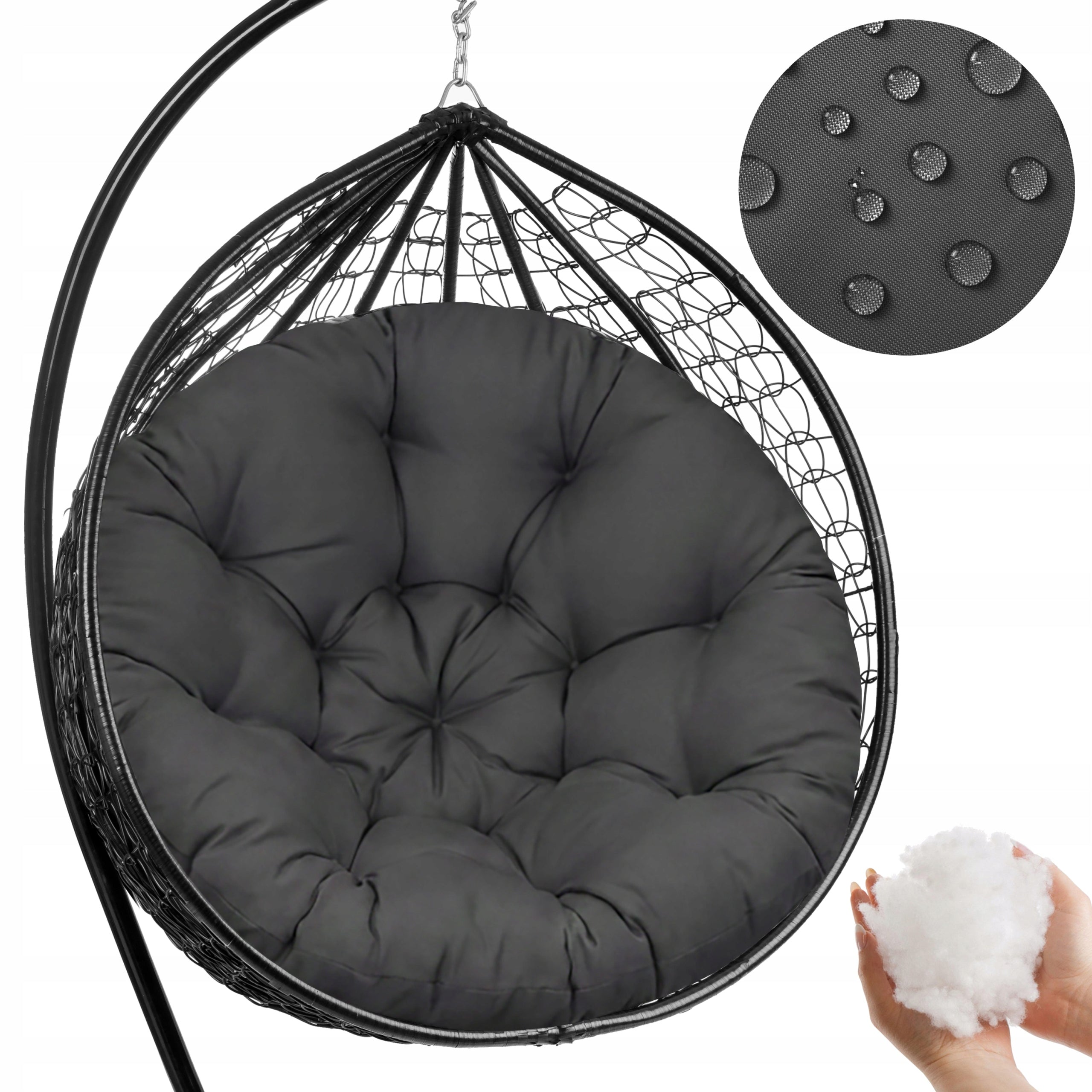 ROUND CUSHION 120CM WATERPROOF FOR GARDEN SWING CHAIR COCOON HANGING