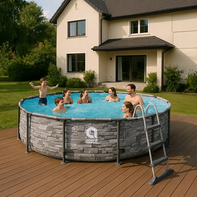 ROUND GARDEN RACK POOL AVENLI BRICK WITH PUMP 457x107 SET Brand Avenli