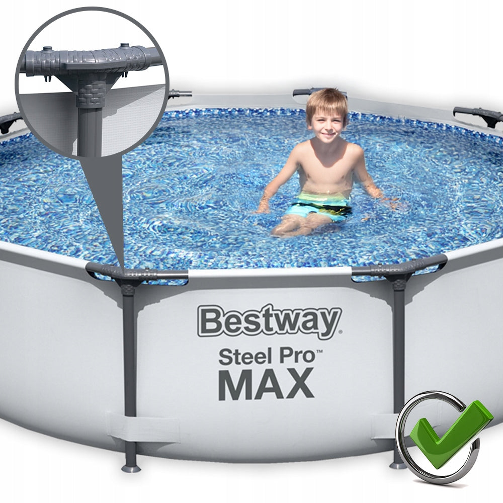 ROUND Garden Swimming Pool for Children 305x76cm Bestway 56408 + Pump Height 76 cm