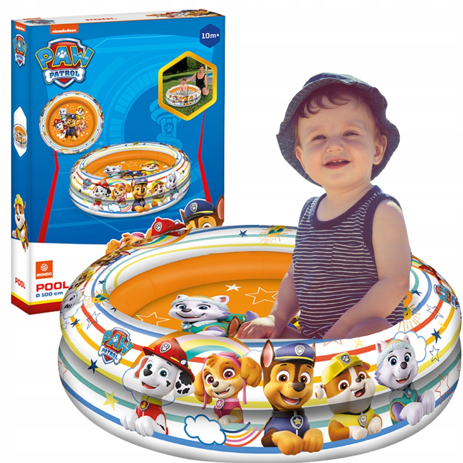 ROUND INFLATABLE GARDEN POOL FOR CHILDREN WITH DOG PEACOCK PATROL MOTIF