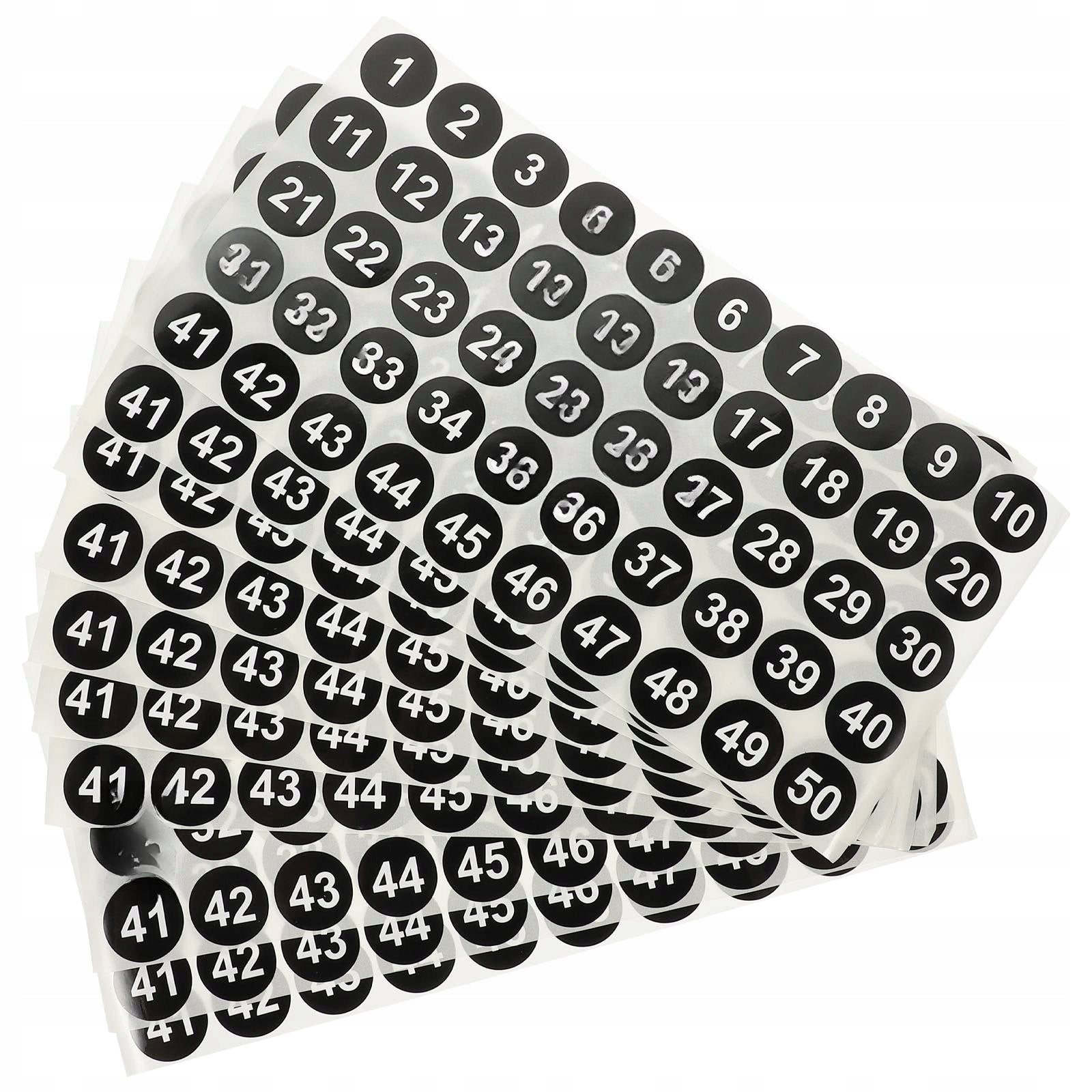 ROUND STICKERS NUMBERS 10 SHEETS Color black