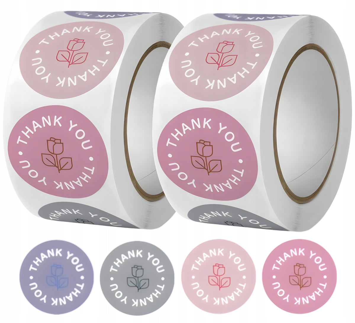ROUND STICKERS THANK YOU DECORATIVE LABELS FOR ORDERS 4 COLORS 1000sz