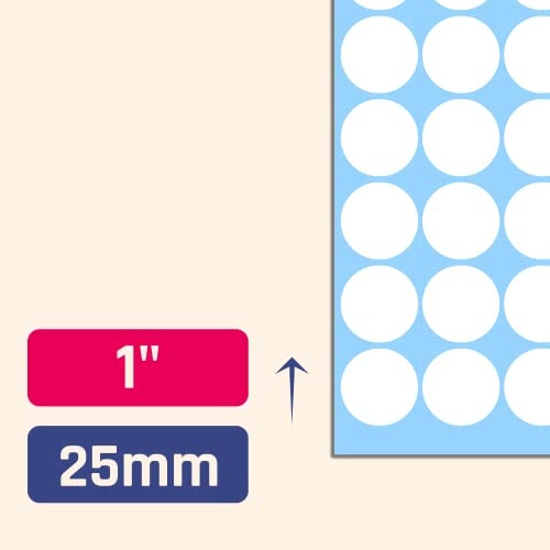 ROUND STICKERS WHITE SELF-ADHESIVE FOR LABELLING 25 MM 1200 PCS. Manufacturer no brand