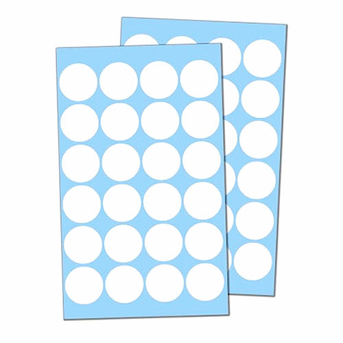 ROUND STICKERS WHITE SELF-ADHESIVE FOR LABELLING 25 MM 1200 PCS.