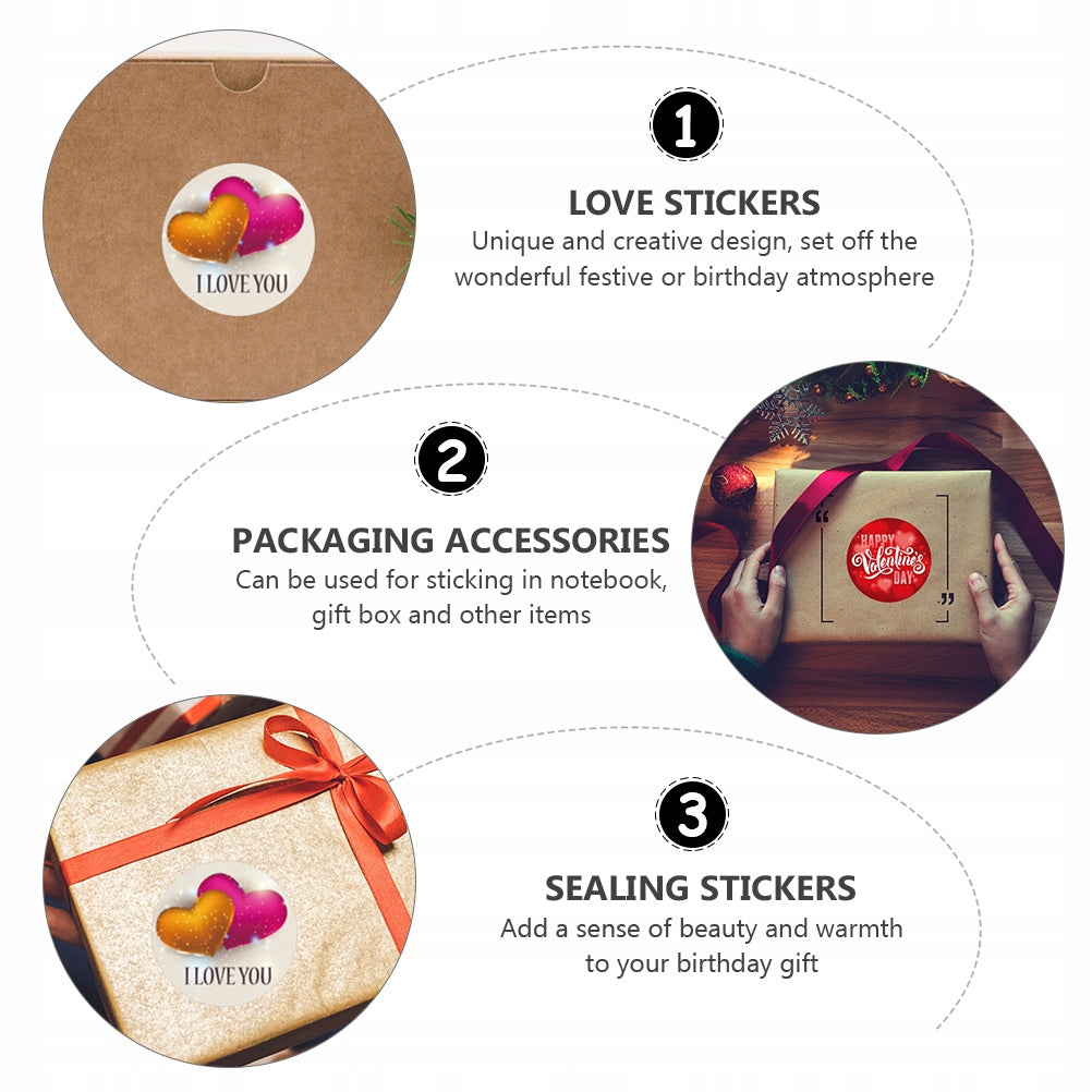 ROUND VALENTINE'S DAY STICKERS HEART DECOR COOKIE Color other