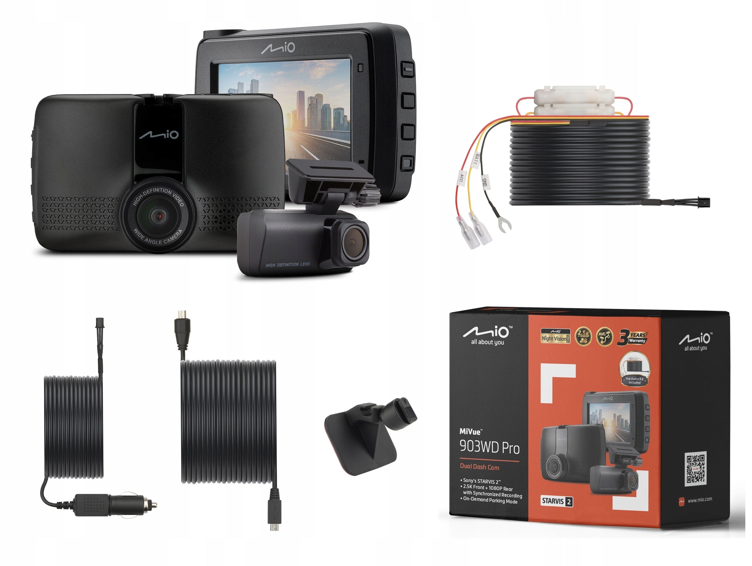 ROUTE RECORDER MIO MiVue 903WD Pro DUAL FRONT+REAR HDR STARVIS 2