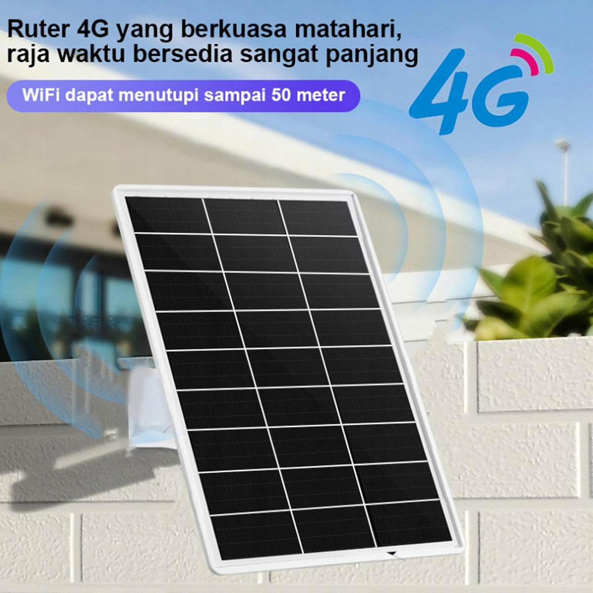 ROUTER 4G LTE MODEM SIM SOLAR WI-FI REPEATER 300MB/S BATTERY Model Słoneczny Router 4G LTE Modem z Gniazdem Karty SIM