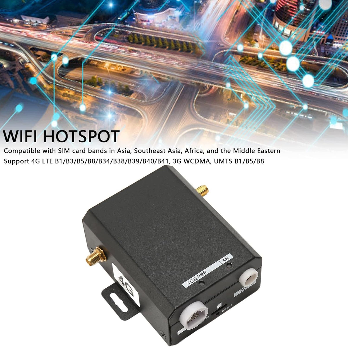 ROUTER 4G LTE WIFI 300 MBIT/S EXTERNAL ANTENNA SLOT SIM 16 DEVICES Model Router 4G LTE z anteną zewnętrzną, obsługa routera