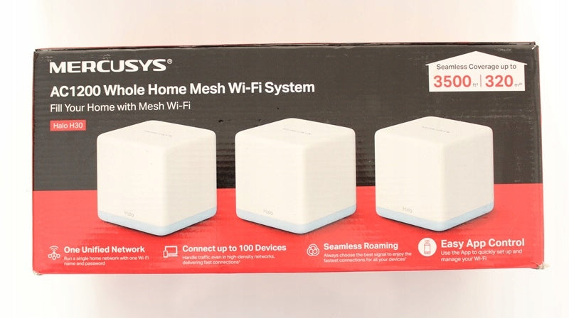 ROUTER ACCESS POINT MERCUSYS HALO H30 MASH AC1200 (3-PACK) Manufacturer code Halo H30 3-pack