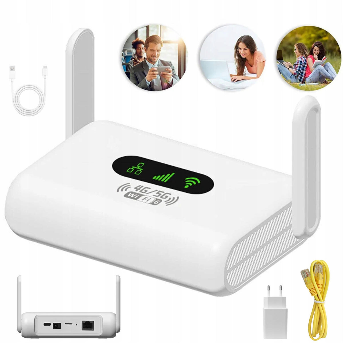 ROUTER SIM WLAN HOME 4G LTE MULTIBAND WIDE AND STABLE SIGNAL WHITE