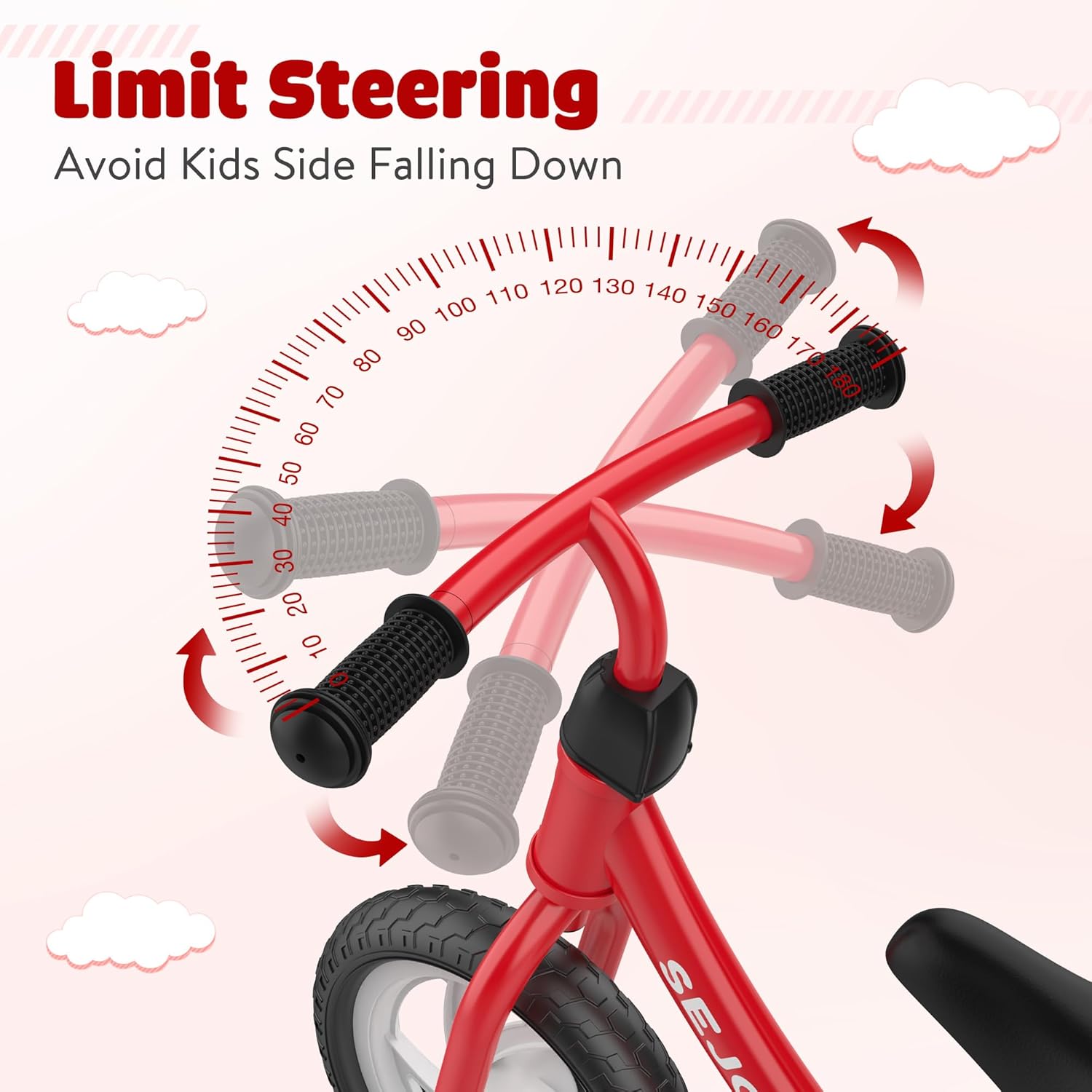 ROWE BALANCE BIKE FOR CHILDREN 1-3 LIGHT 12" ALU RED SAFE Brand SEJOY