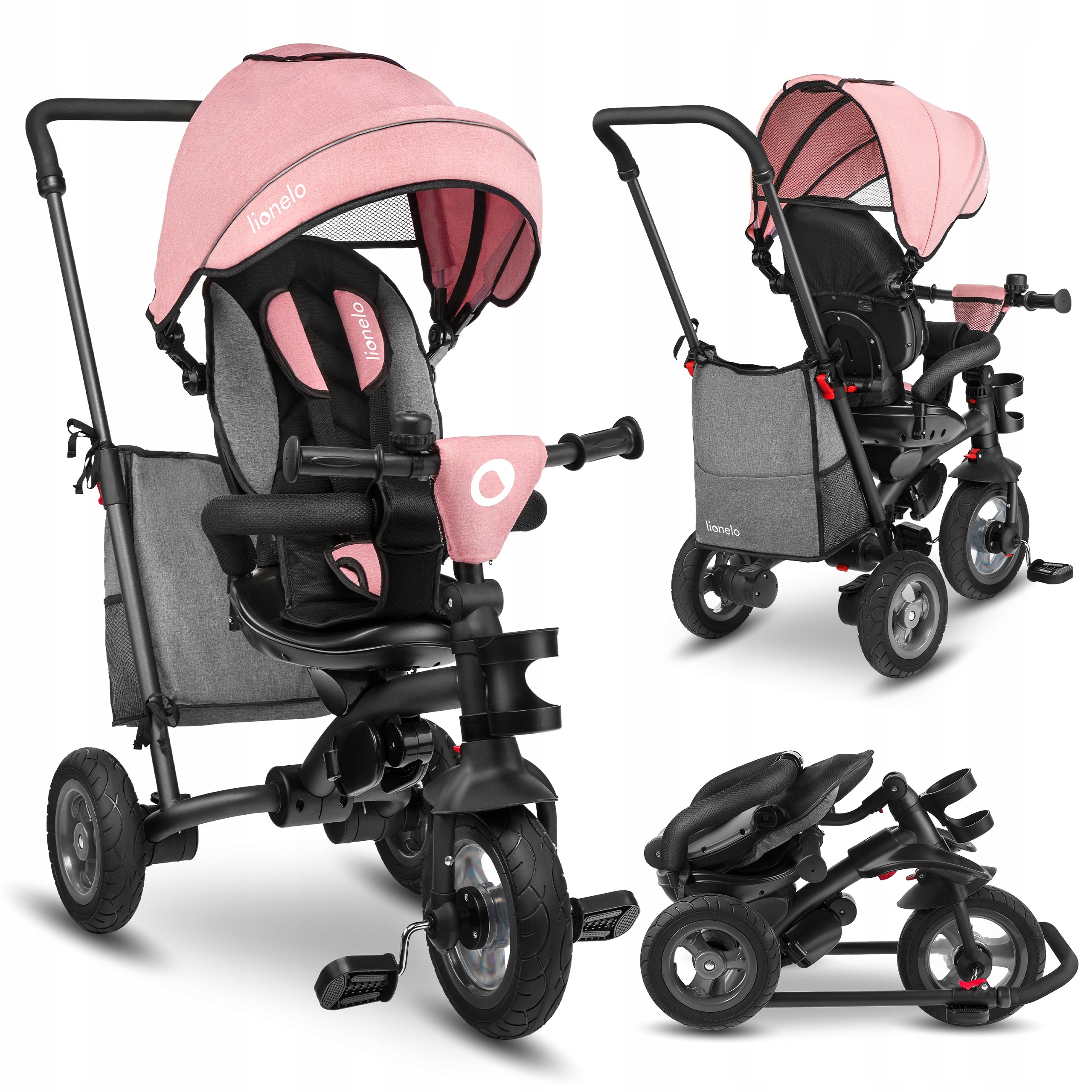 Dreirad Lionelo Tris 2in1, Candy Rose 