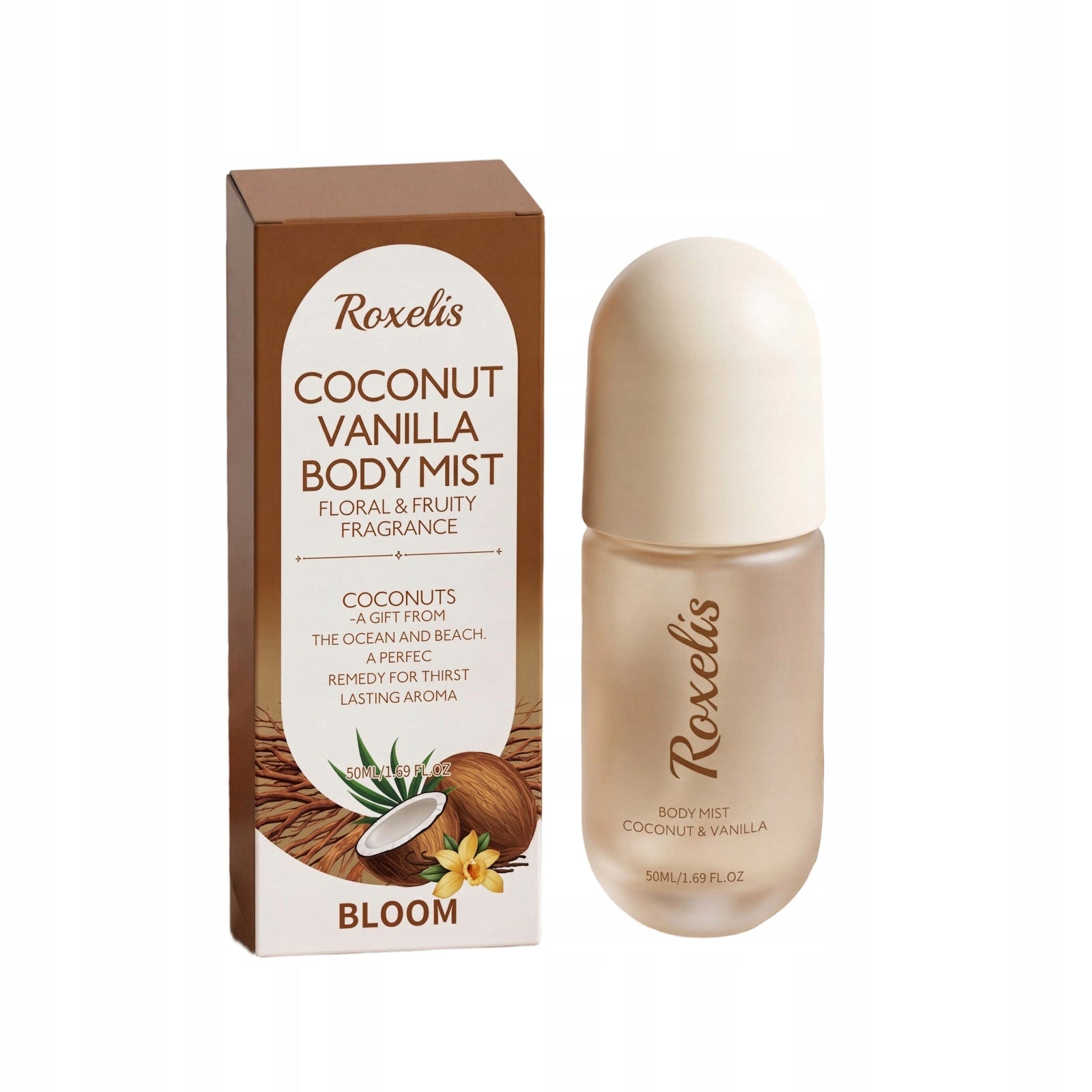 ROXELIS Coconut Vanilla Body Mist perfumy damskie 50ml spray dla kobiet