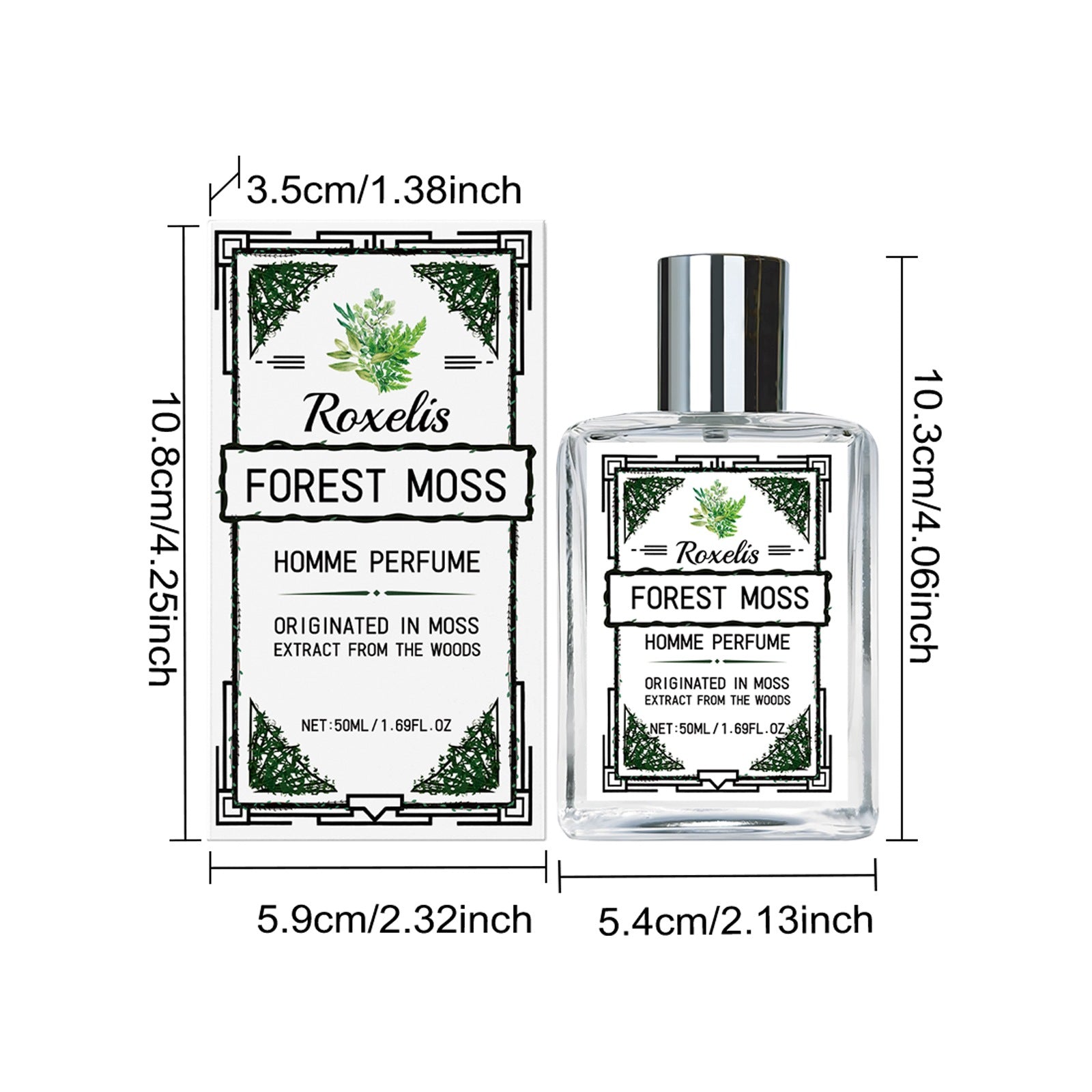 ROXELIS FOREST MOSS 50 ML FOREST WOOD PERFUME Packaging status original