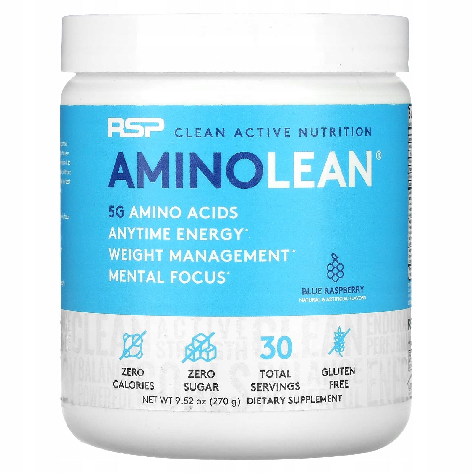RSP Nutrition, AminoLean, blue raspberry, 270 g
