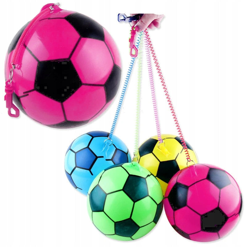 RUBBER BALL FOR CHILDREN ON SPRING INFLATABLE SOFT ON TRAINING STRING Manufacturer code PIŁKA GŁADKA KOLOROWA