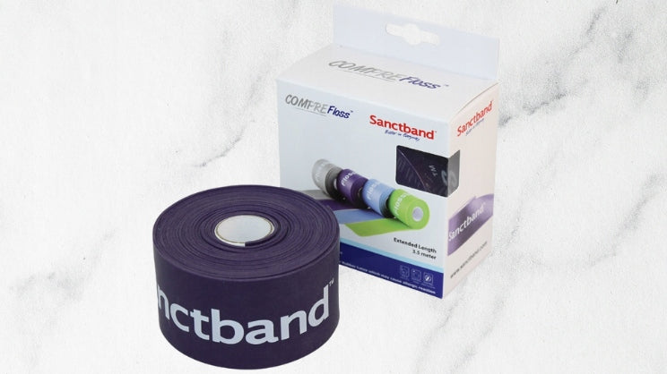 RUBBER COMPRESSION FLOSSING TAPE SANCTBAND 3,5M Color pink