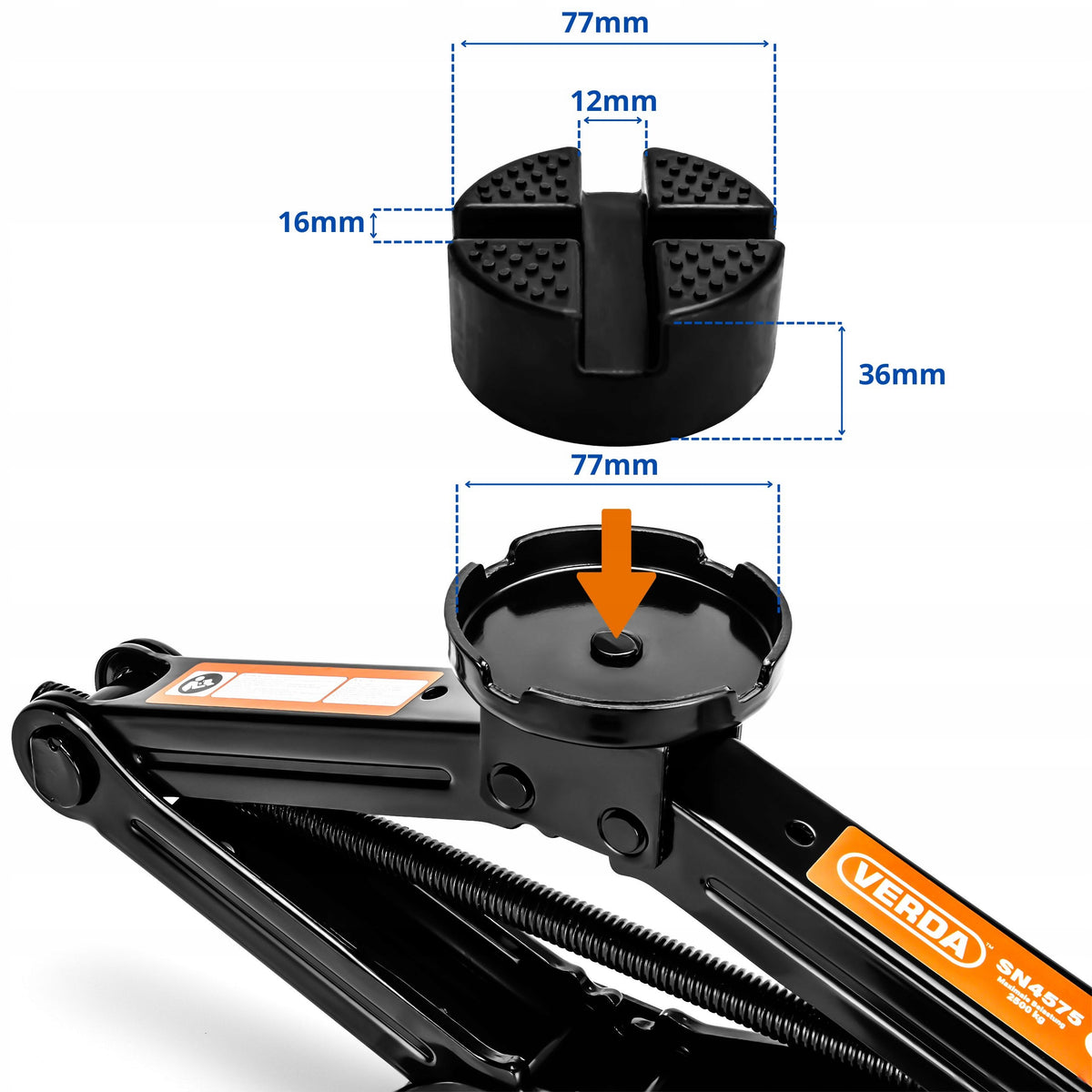 RUBBER COVER PROTECTIVE RUBBER FOR CAR JACK UNDER THE THRESHOLD Brand Verda