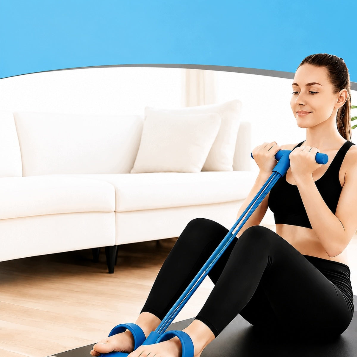 RUBBER EXPANDER FOR ABDOMINAL MUSCLE EXERCISE LEG FITNESS RESISTANCE EXPANDER Width 22 mm