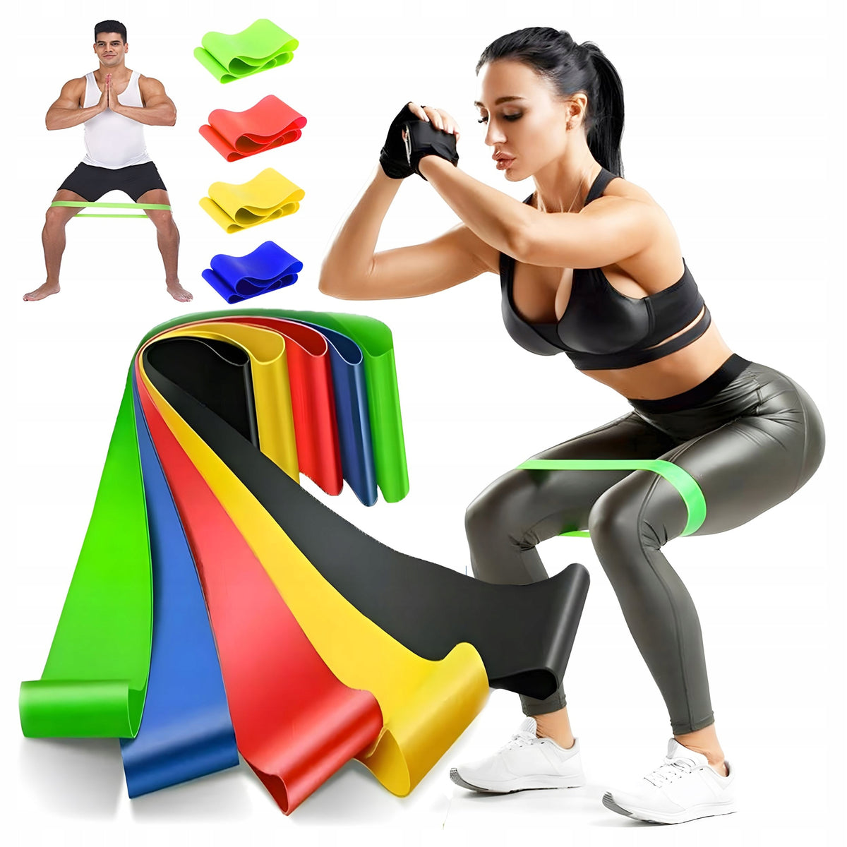 RUBBER FOR TRAINING EXERCISES FOR WEIGHT LOSS AND STRETCHING 1-20 KG 5 PCS