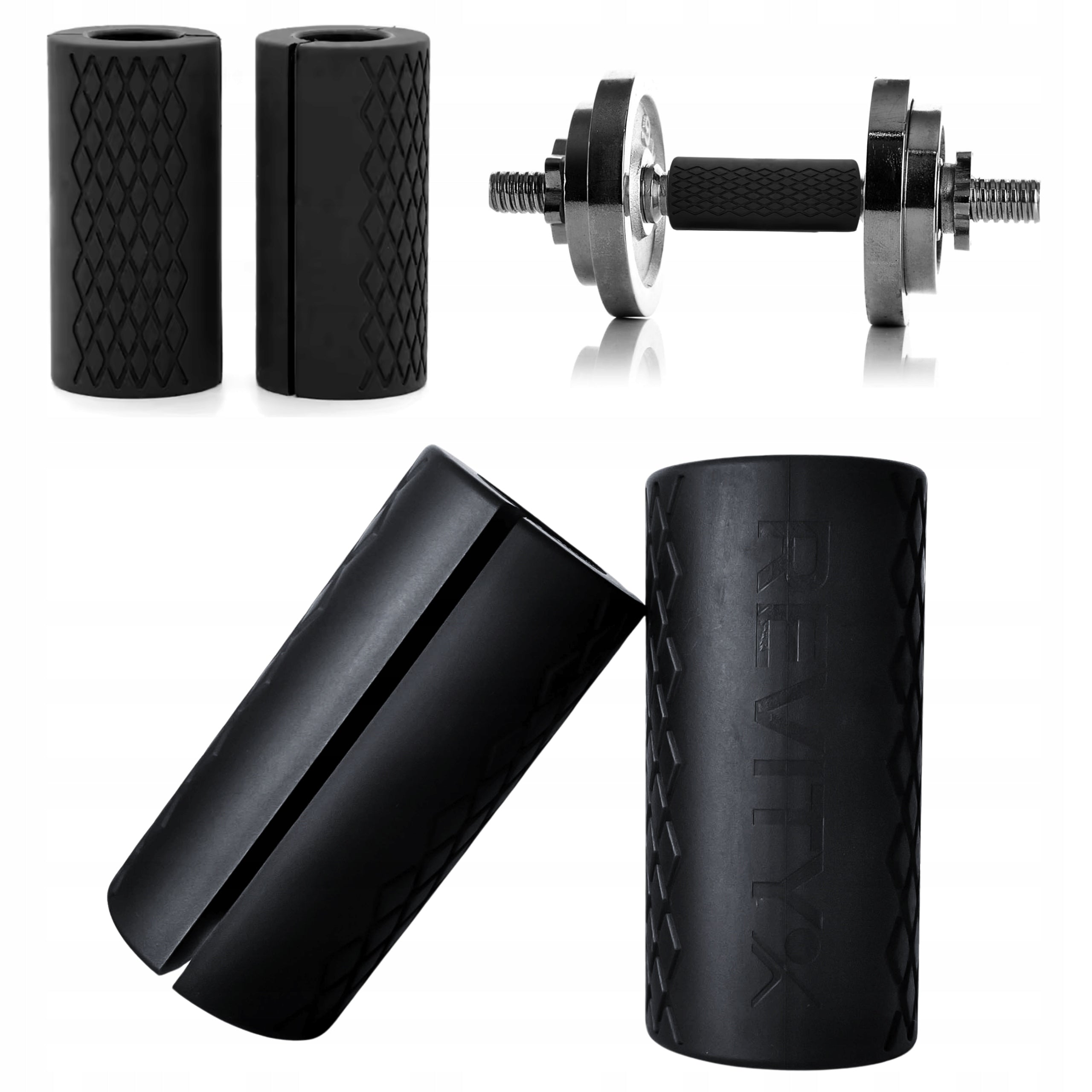 RUBBER GRIPS FOR EXERCISE NECK OVERLAY BARBELL BAR FAT GRIP 2 pcs.