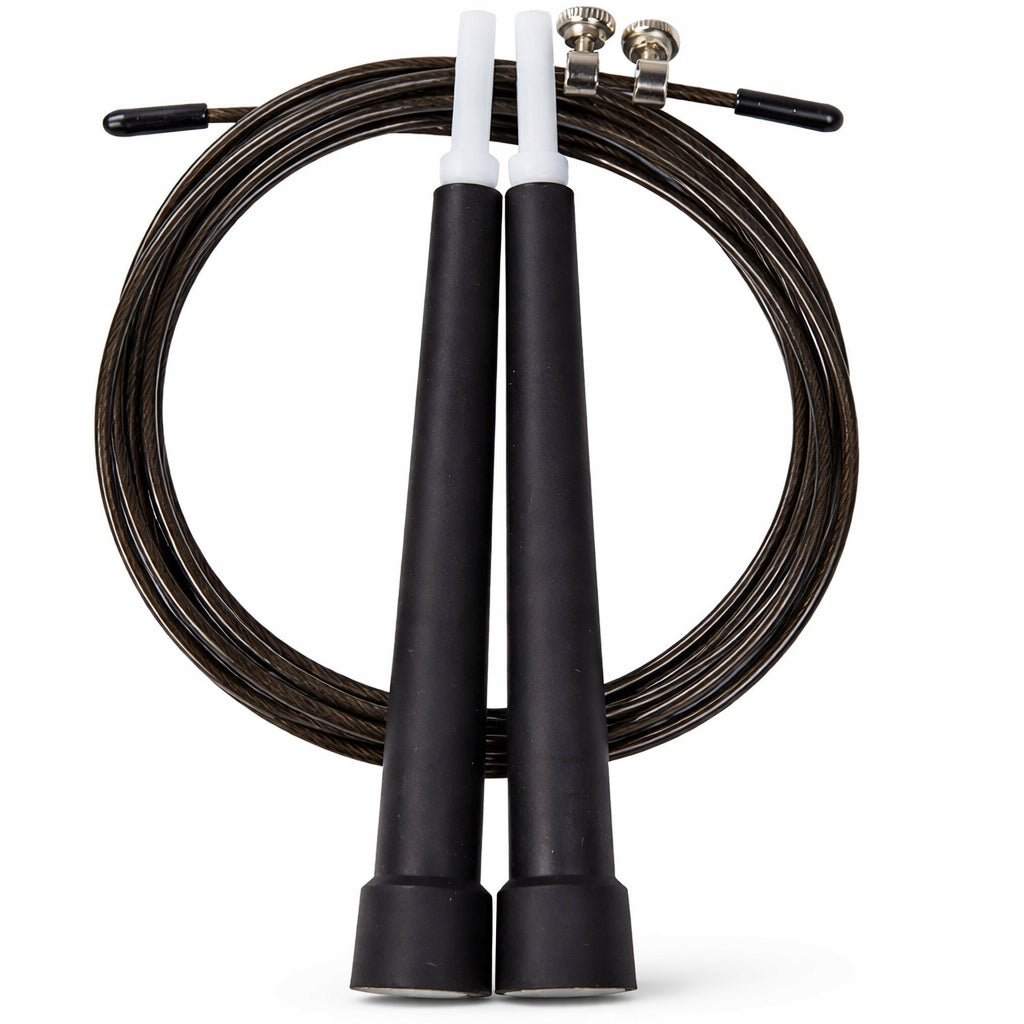 RUBBER JUMP ROPE BLACK FITNESS CROSSFIT 300 cm Durable Sports Manufacturer code RC022