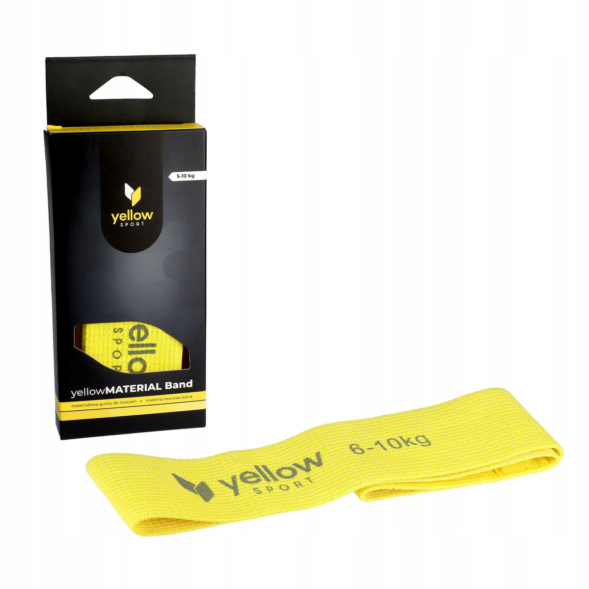 RUBBER Loop for exercise FITNESS material - YELLOW - RESISTANCE 6-10 KG