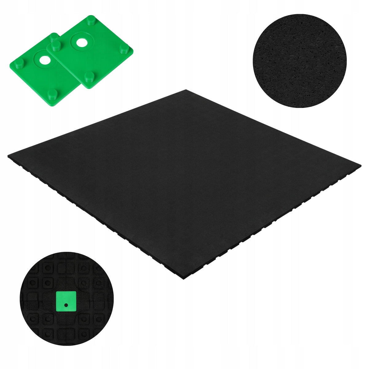RUBBER MAT EXERCISES FOR EQUIPMENT CONNECT PRO 100x100cm NON-SLIP 15mm