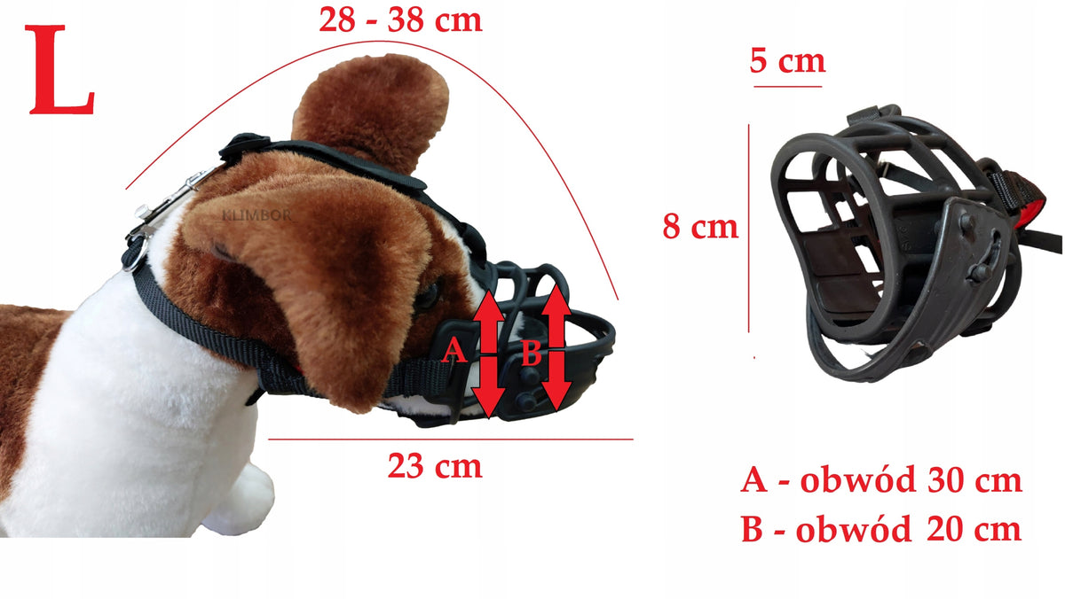 RUBBER MUZZLE FOR DOG PHYSIOLOGICAL MUZZLE WITH REGULATION SAFE Packaging status original