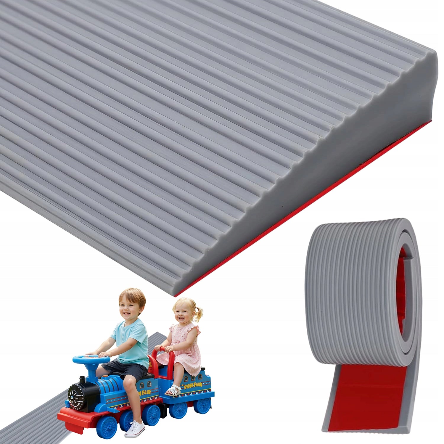 RUBBER OVERRUN THRESHOLD 150X8CM DRIVEWAY FOR ROBOT VACUUM CLEANER TROLLEYS