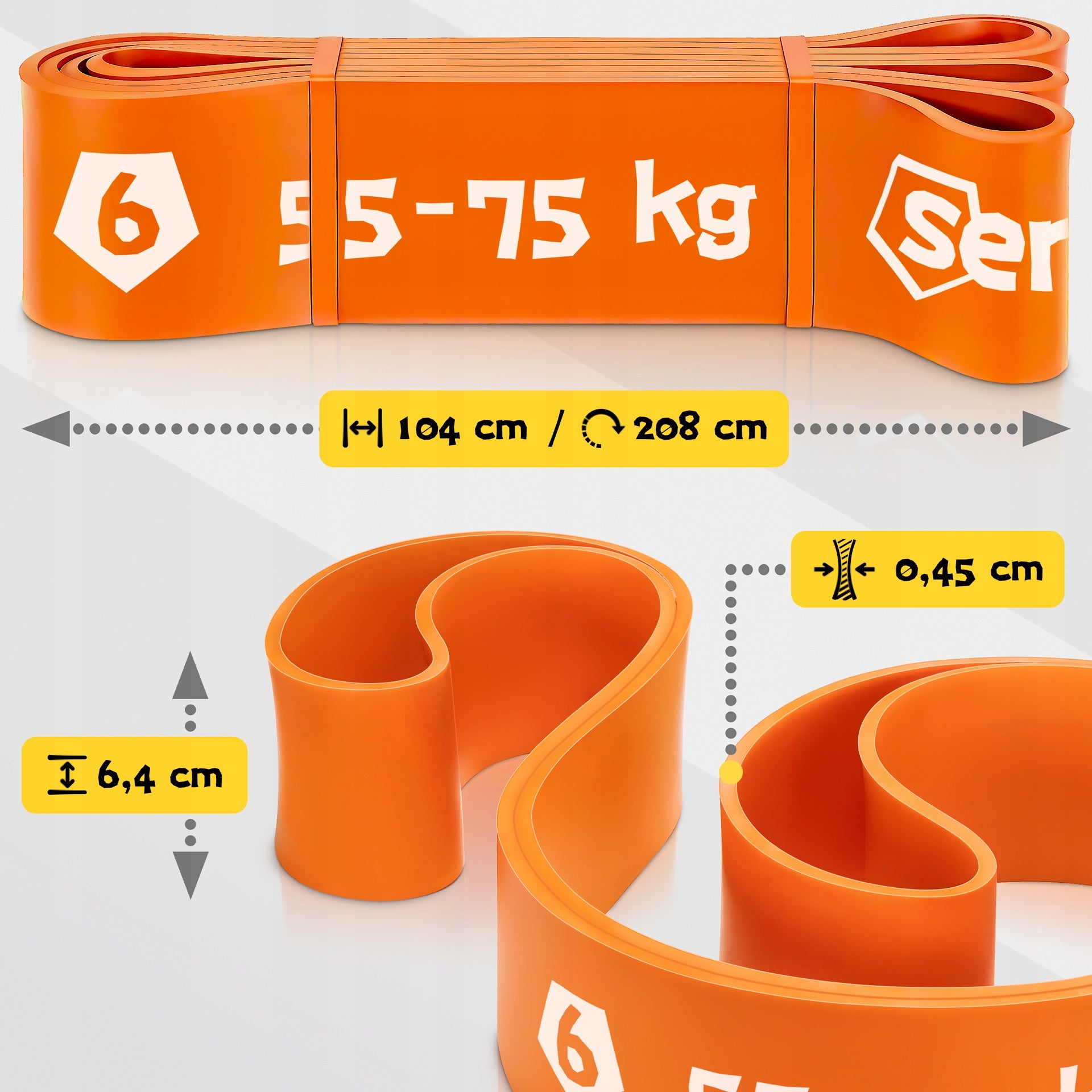 RUBBER POWER BAND 55-75 kg, Resistance Exercise Tape, Pull-up Training Color red