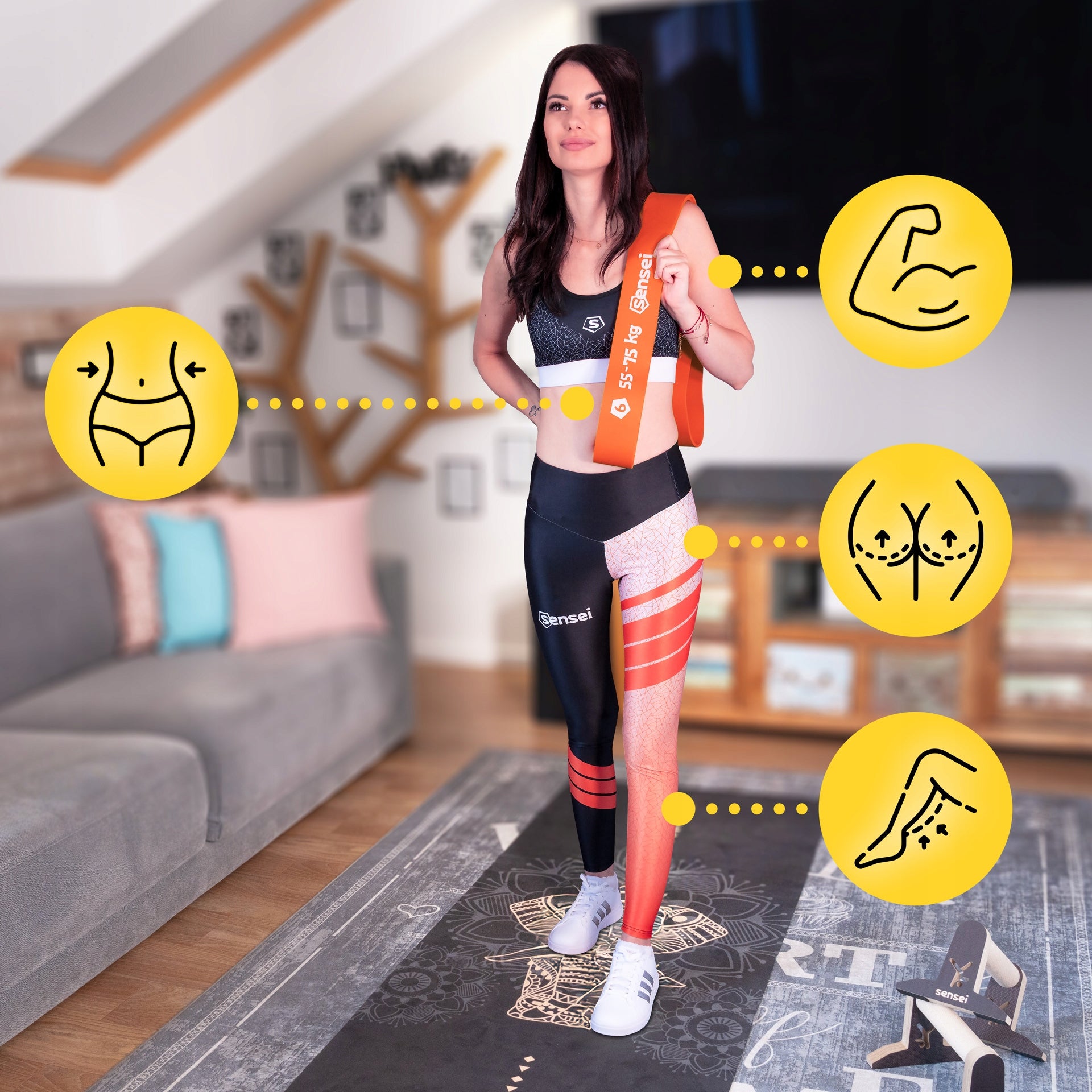 RUBBER POWER BAND 55-75 kg, Resistance Exercise Tape, Pull-up Training Packaging status original