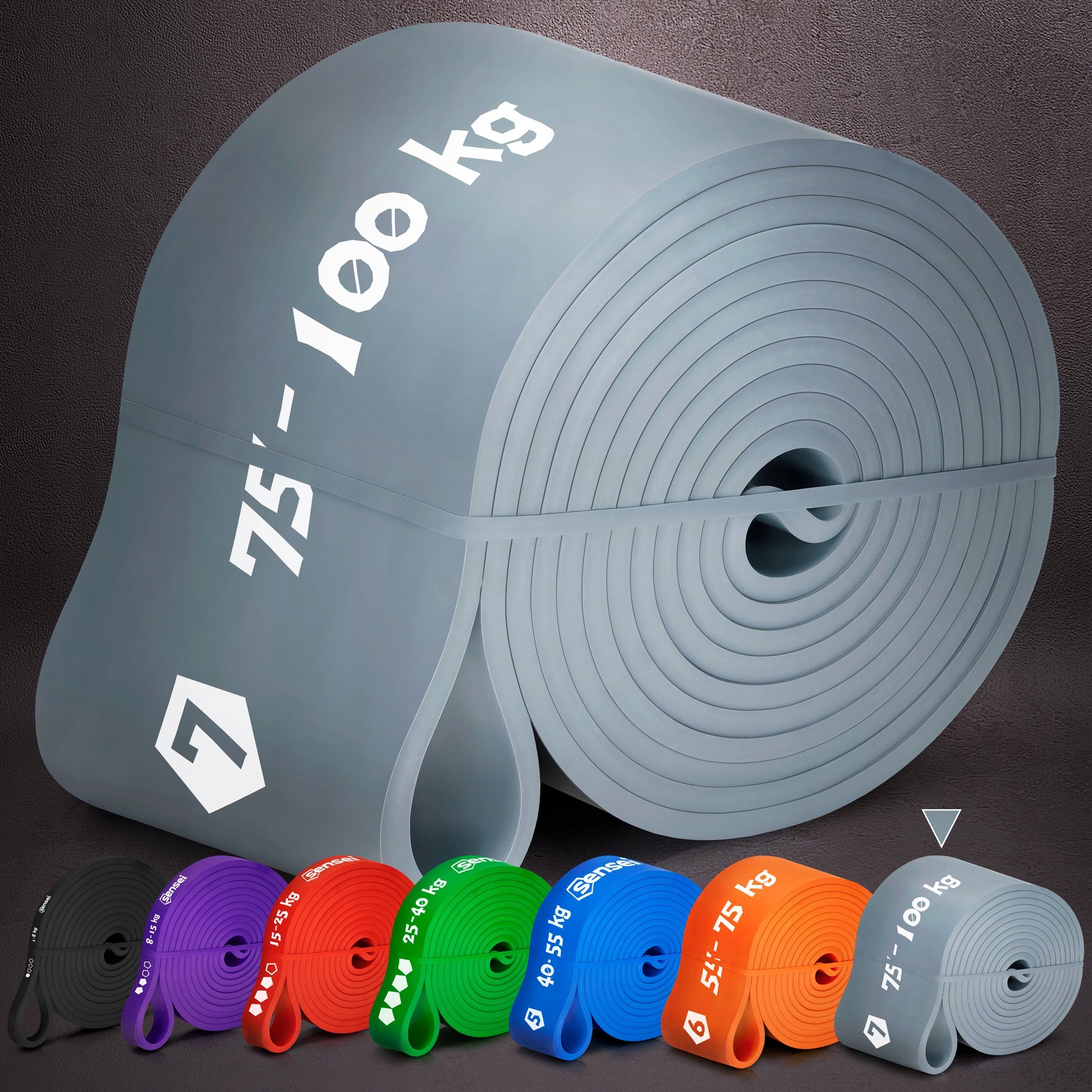 RUBBER POWER BAND 75-100 kg, Resistance Exercise Tape, Pull-up Training Width 83 mm