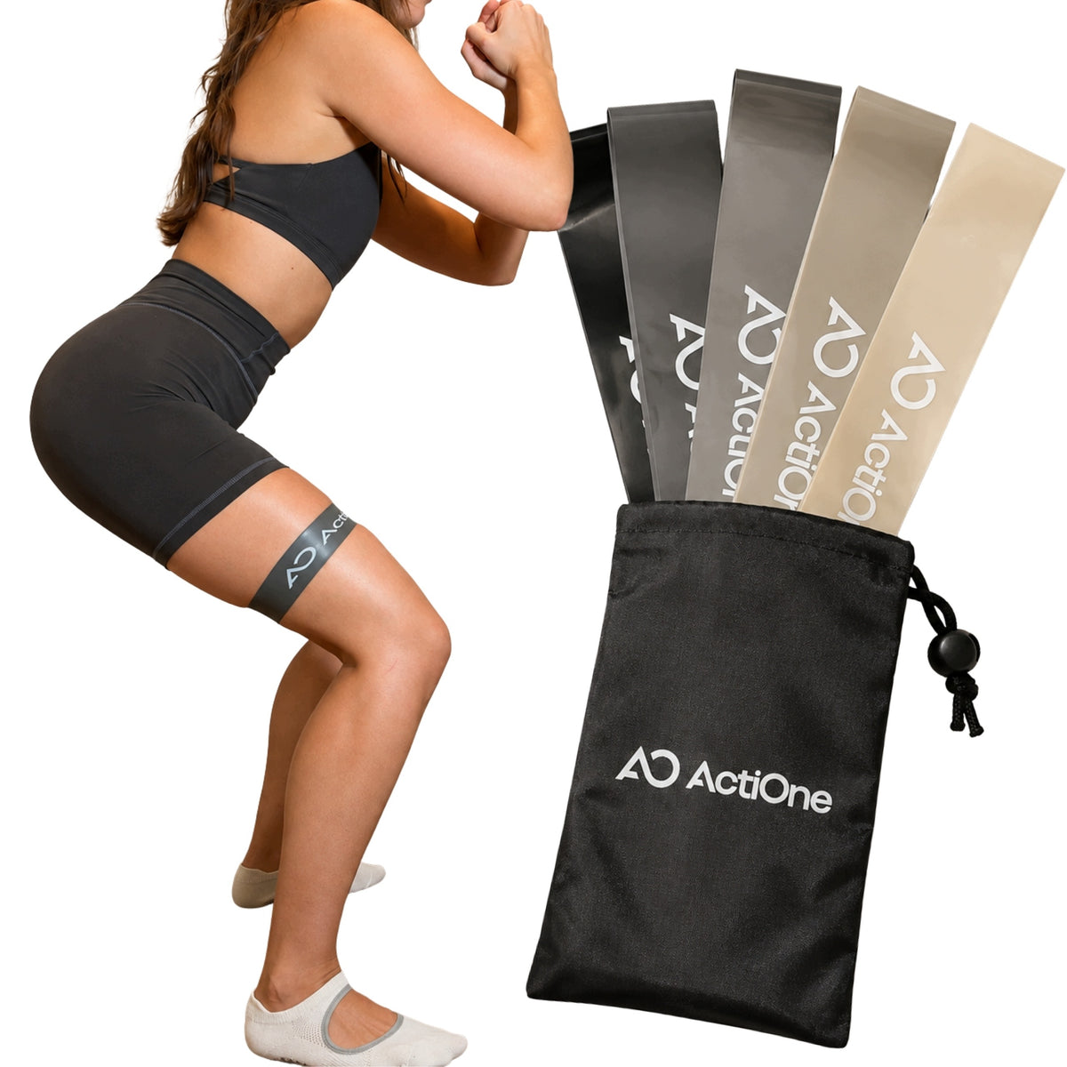 RUBBER RESISTANCE BANDS FITNESS SET MINI BAND EXERCISE RUBBER 5 PCS ActiOne