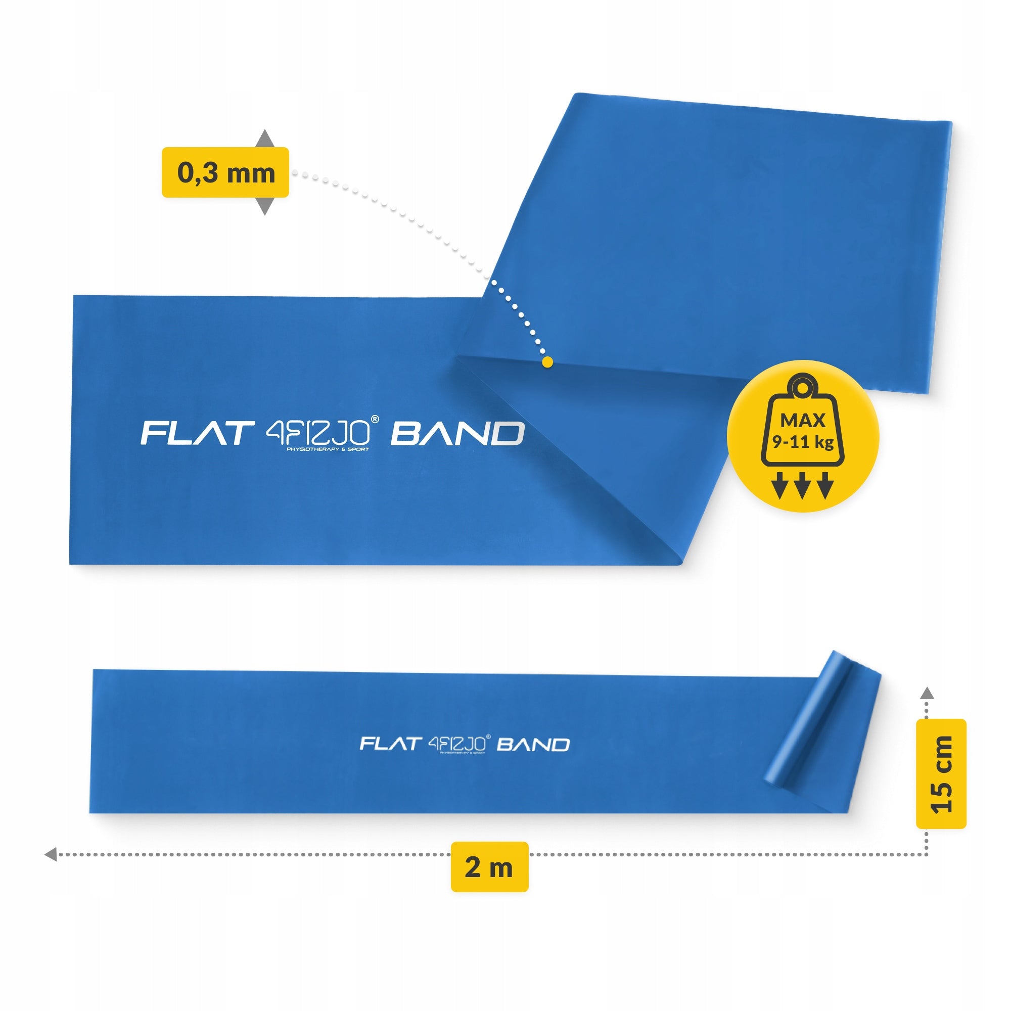 RUBBER TAPE REHABILITATION EXERCISE STRETCHING FLAT BAND 2M STRONG RESISTANCE 4/7 Brand 4FIZJO