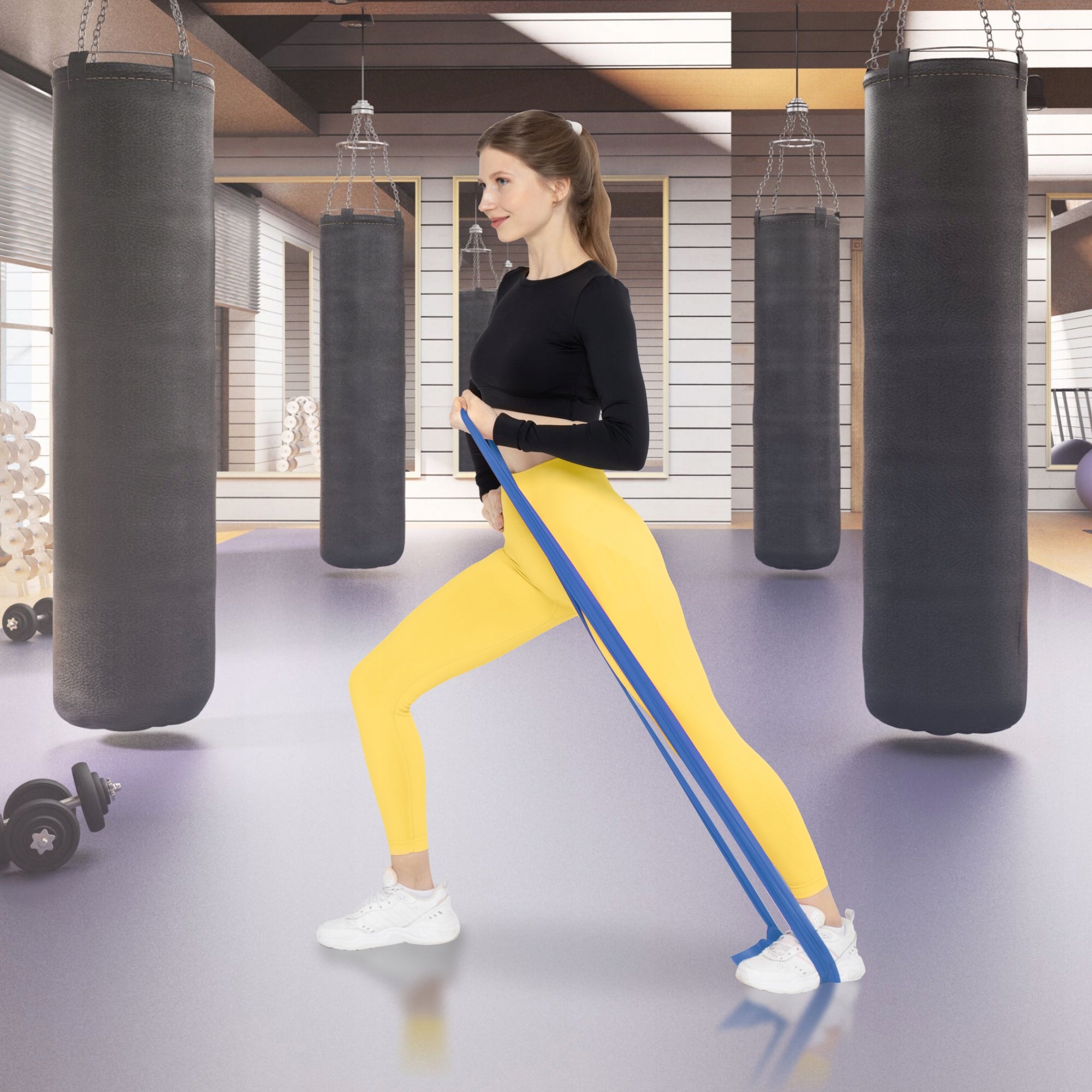 RUBBER TAPE REHABILITATION EXERCISE STRETCHING FLAT BAND 2M STRONG RESISTANCE 4/7 Length 200 cm