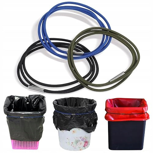 RUBBER TAPES FOR TRASH CAN FLEXIBLE ADJUSTABLE SET OF 3
