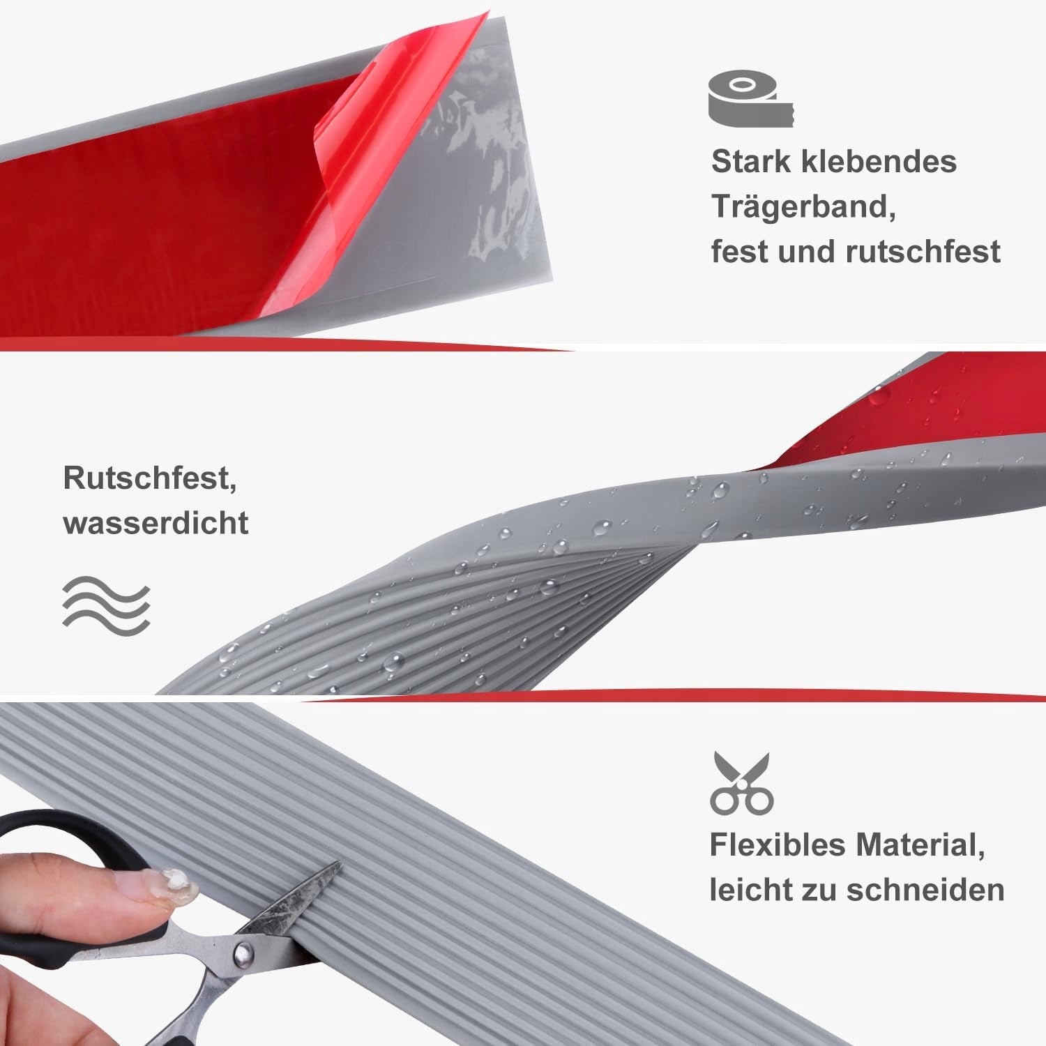RUBBER THRESHOLD RAMP FOR SELF-ADHESIVE DOORS 100 CM NON-SLIP Manufacturer code 0634479259647
