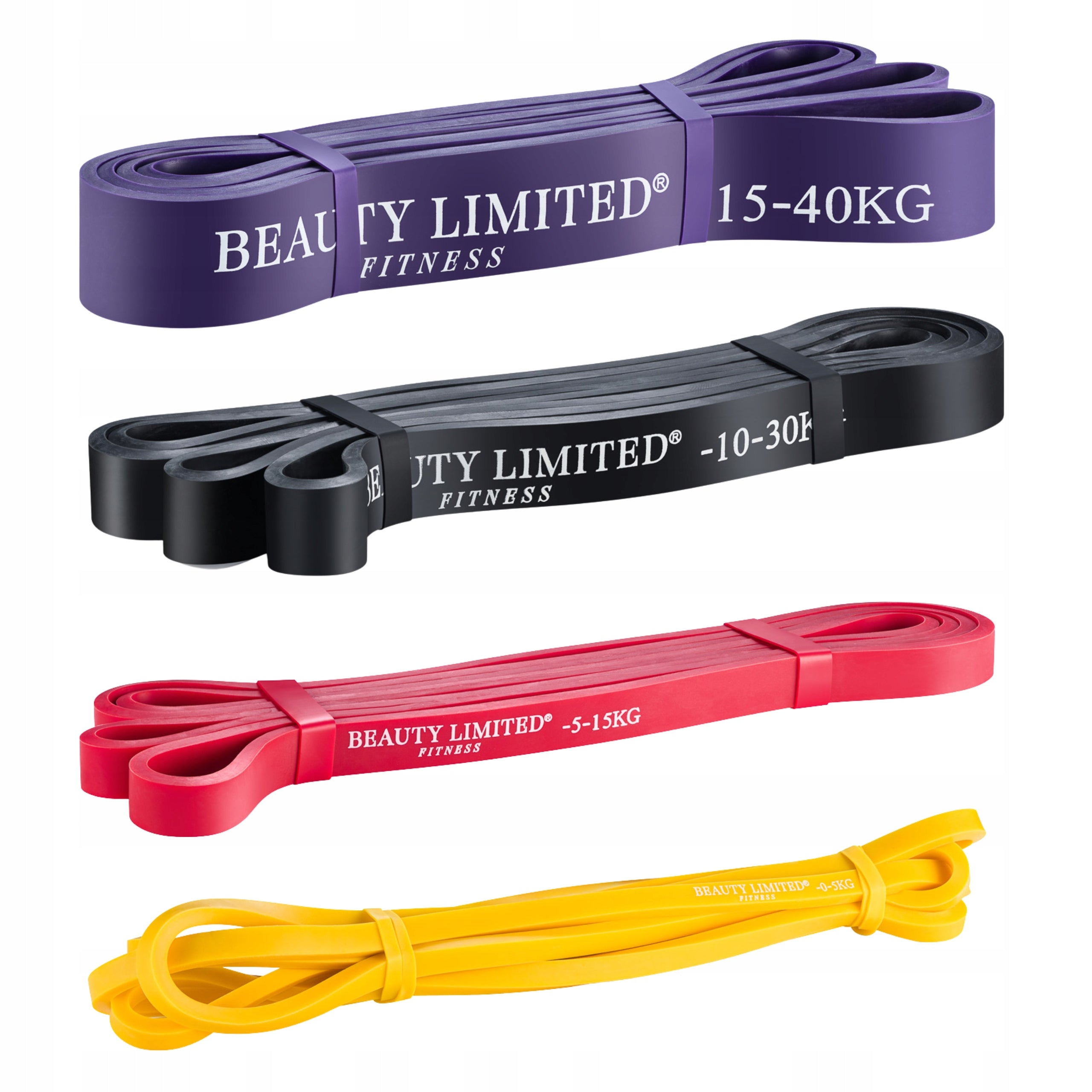 RUBBER TRAINING POWER BAND FITNESS RESISTANCE BANDS 4 PCS 2 – 40 KG