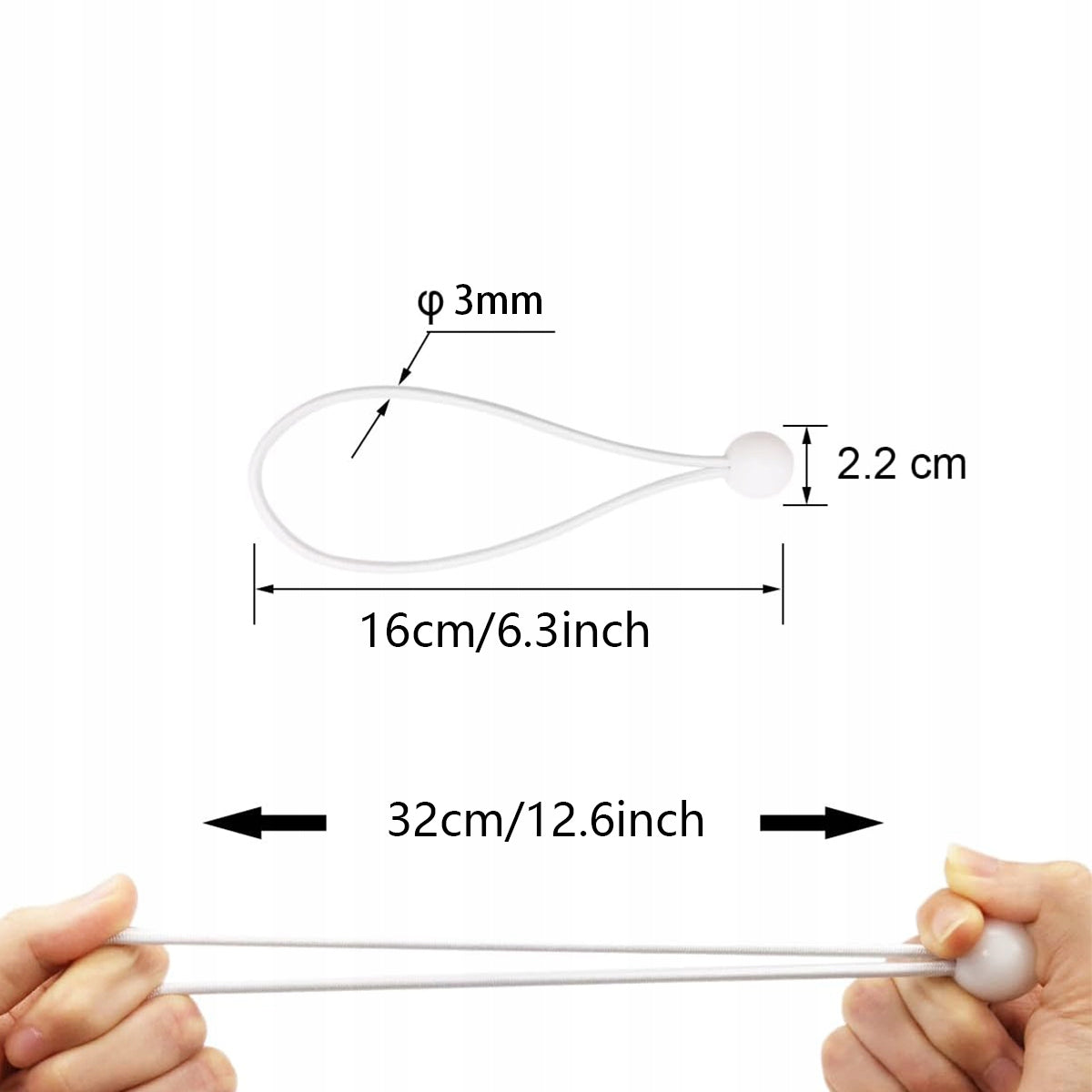 RUBBER WITH BALL FOR MOUNTING TARPAULIN 100X RUBBER TENSIONER 16CM Manufacturer code 4048715815249