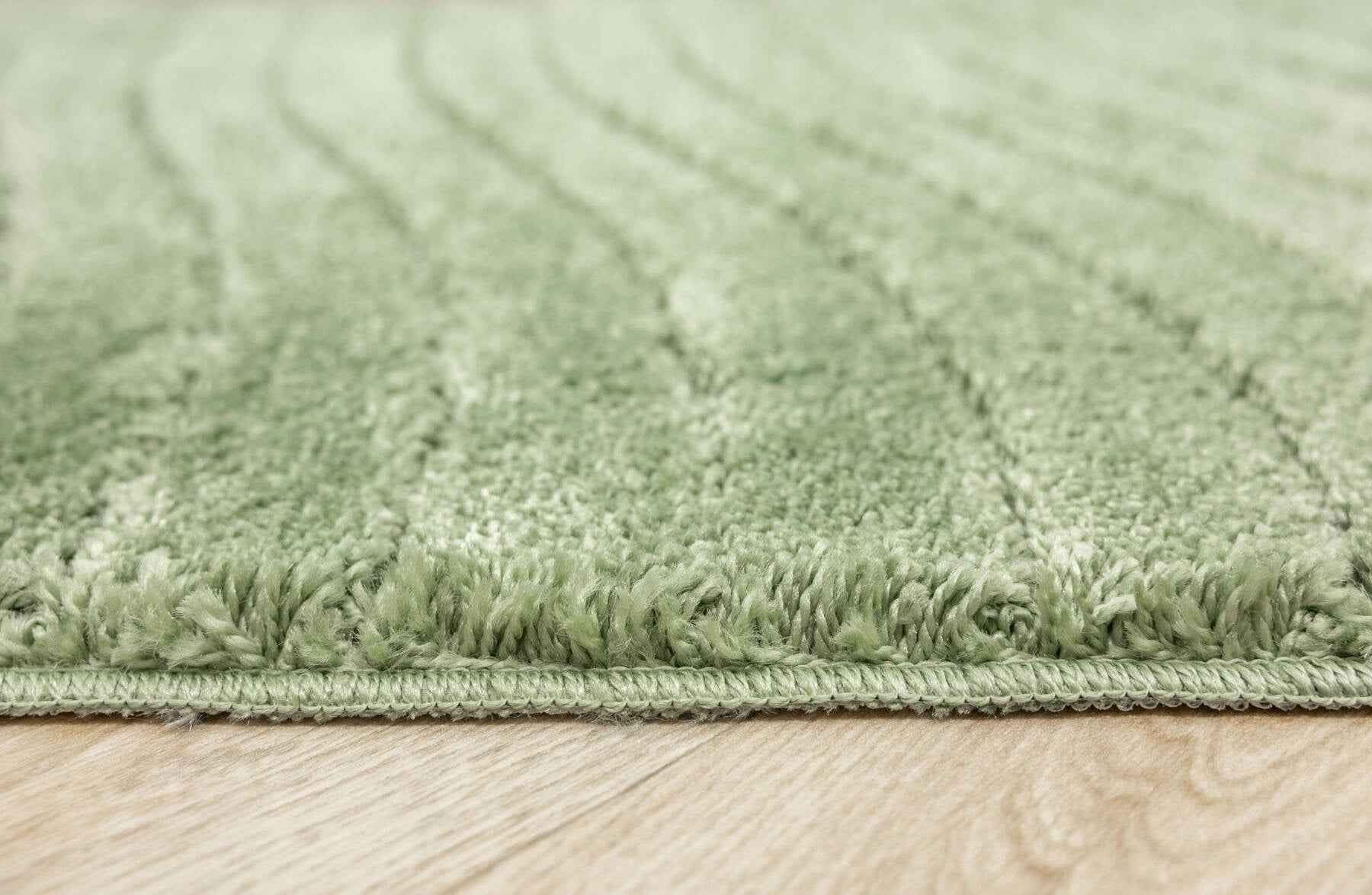 RUG FOR BATHROOM KITCHEN NON-SLIP GREEN IN WAVES MAT SARA 50x80 cm Material polypropylene