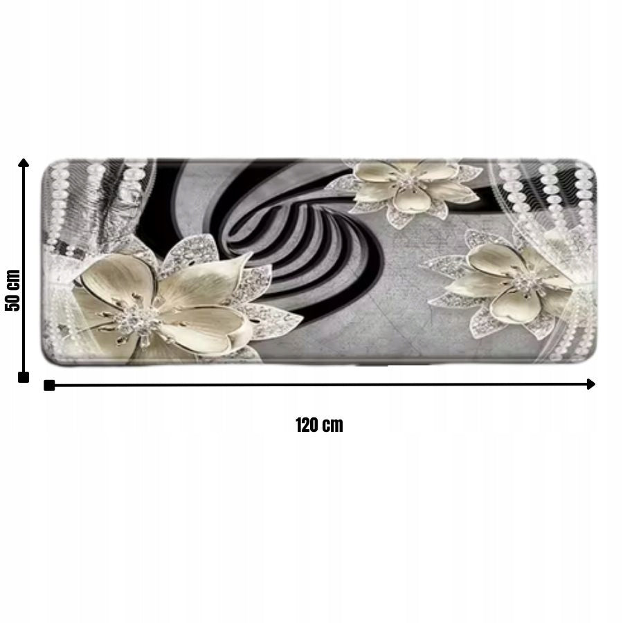 RUG FOR KITCHEN BATHROOM -GREY-VELOUR-VELVET - 1 pc. 50 cm x 120 cm