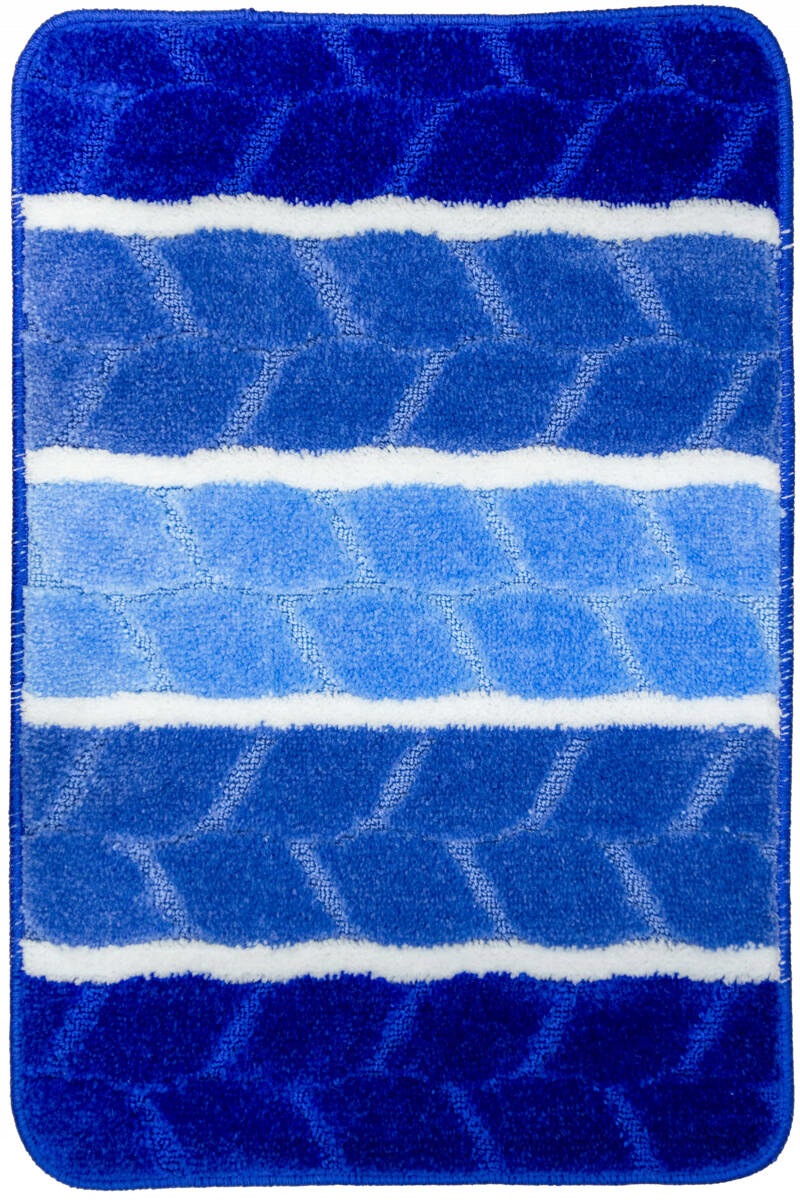 RUG RUBBERIZED FOR TOILET STRIPED LEAVES BLUE FANO 50x80 cm Manufacturer code fano blue 1cz