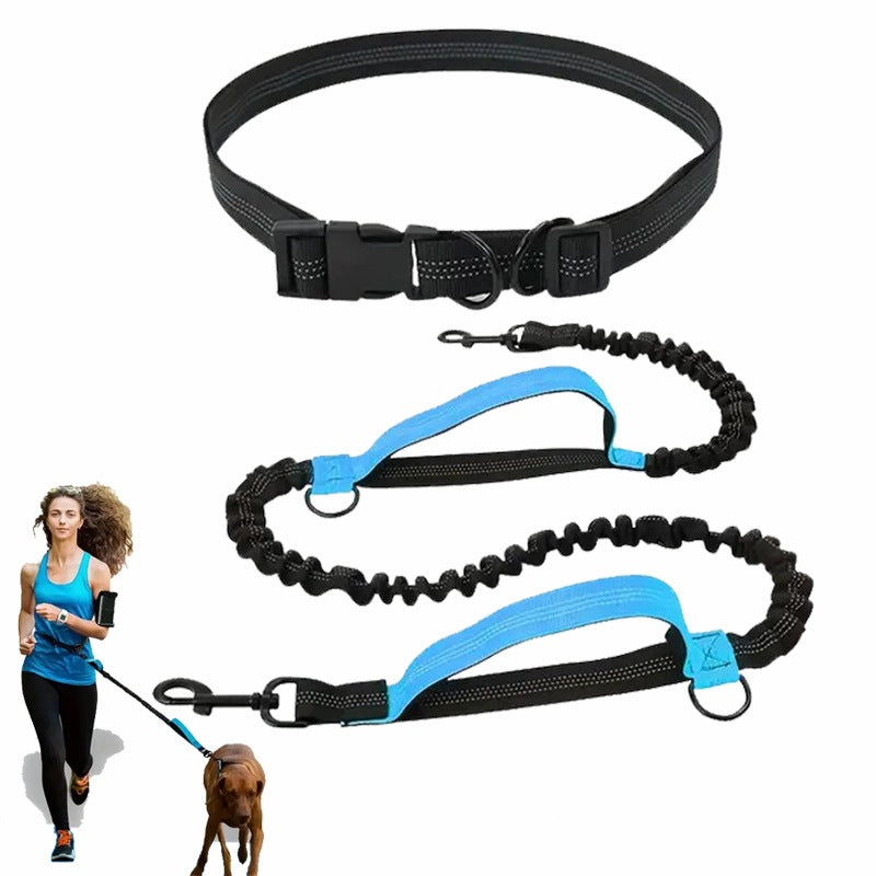 RUNNING LEASH WITH DOG HIP BELT ELASTIC TAPE 2M SPORTS ROPE