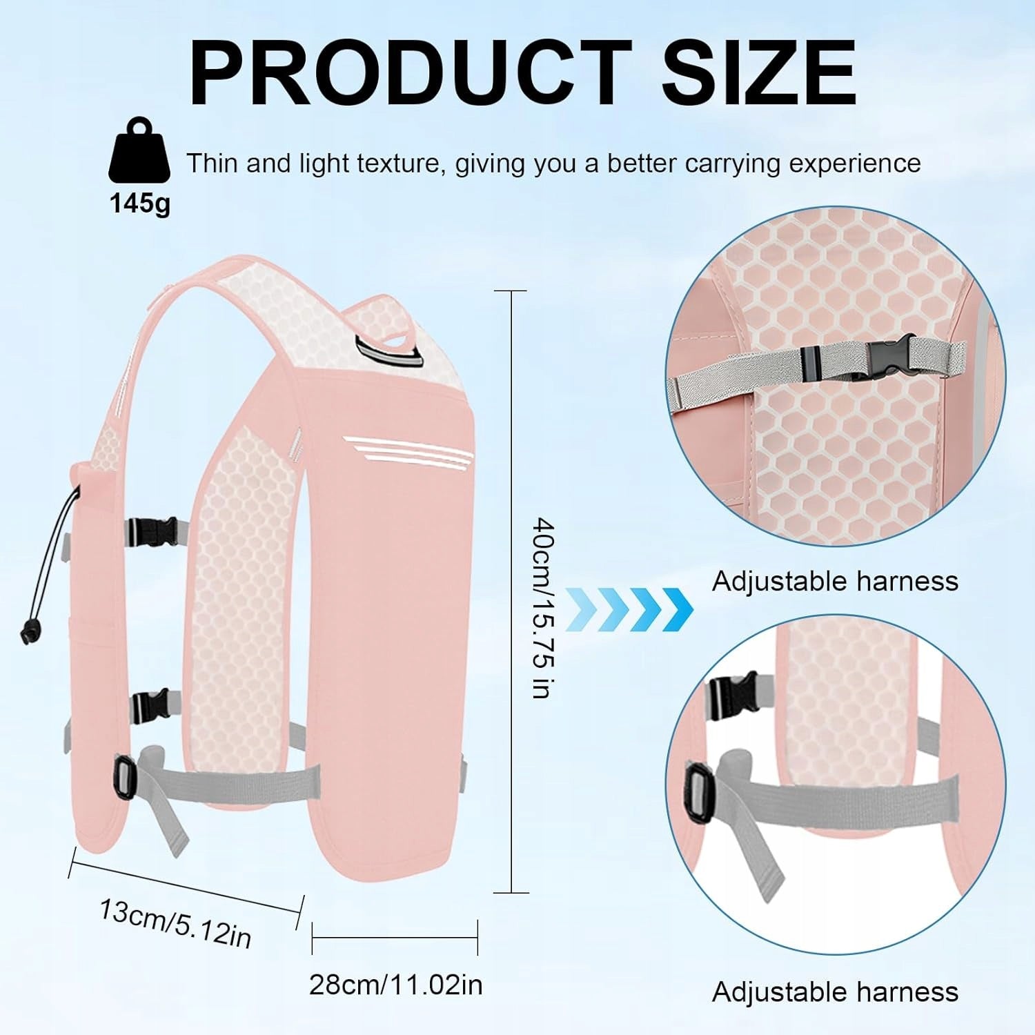 RUNNING VEST WATERING BACKPACK WATER BOTTLE 500ml REFLECTORS Brand no brand