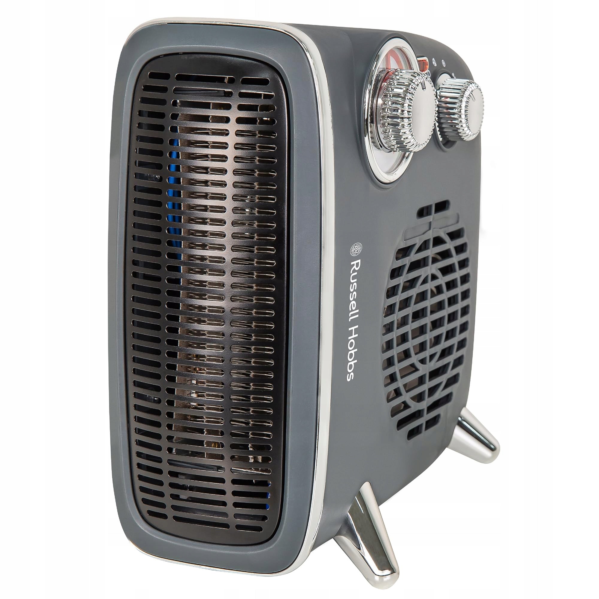 RUSSELL HOBBS Electric Heater 1800W Retro Grey Thermostat 2 Levels